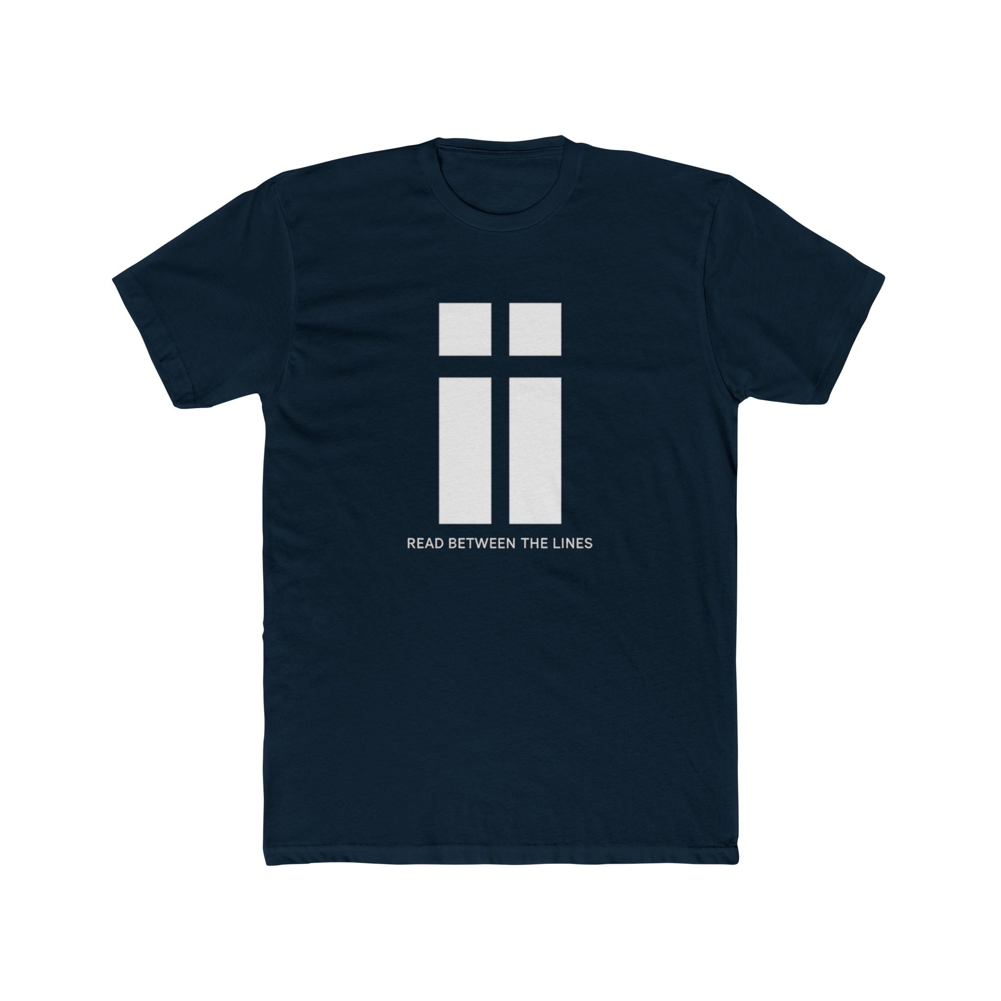 Read Between the Lines graphic Tee | Minimalist Cross Design