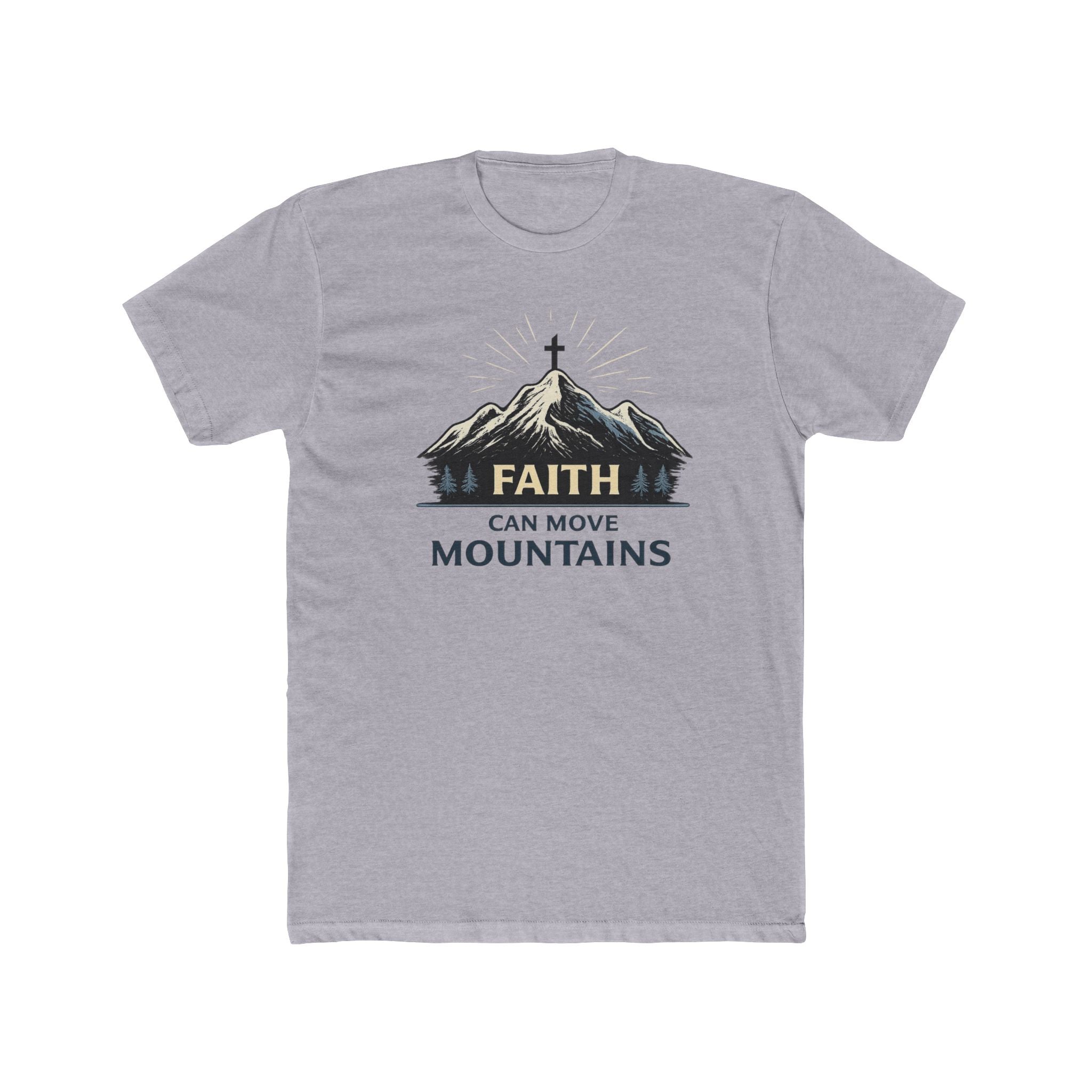 Faith Can Move Mountains T-Shirt | Christian Mountain Cross Tee
