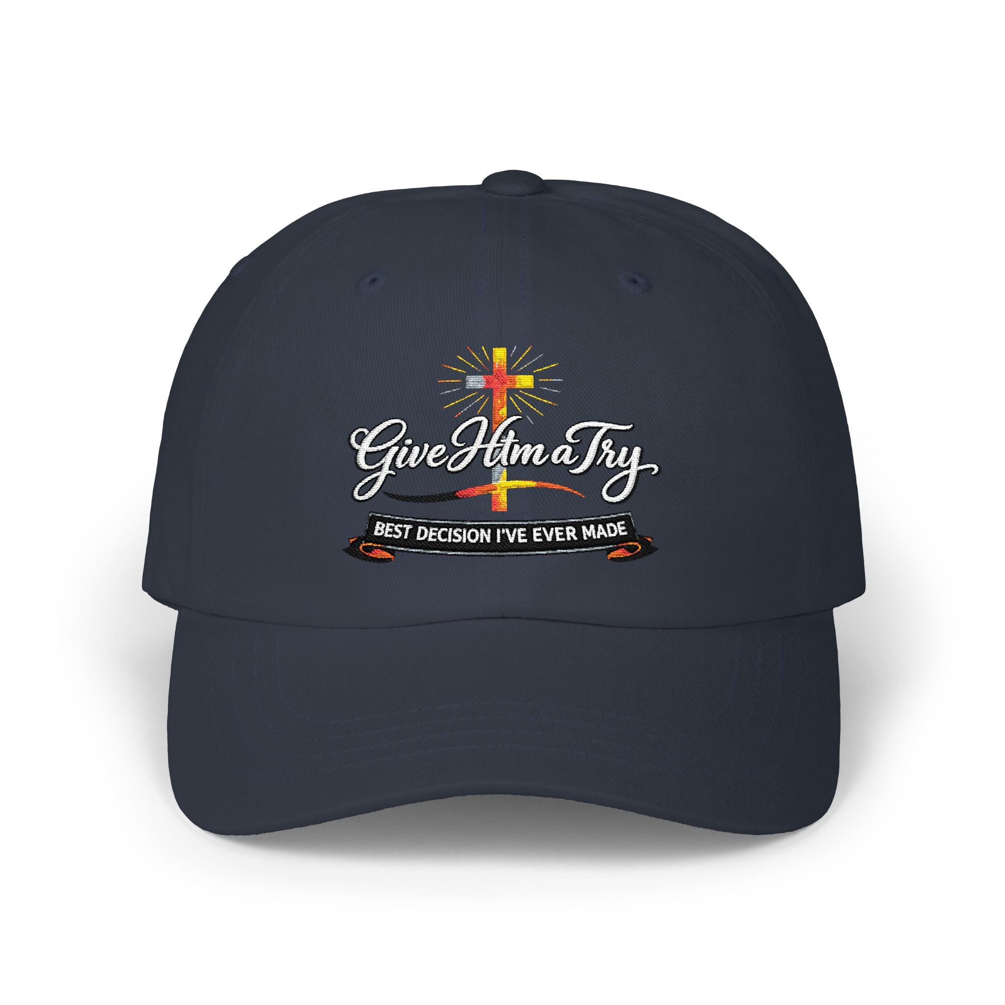 Classic Dad Cap  'God Mom Dad' Cross Embroidered Hat
