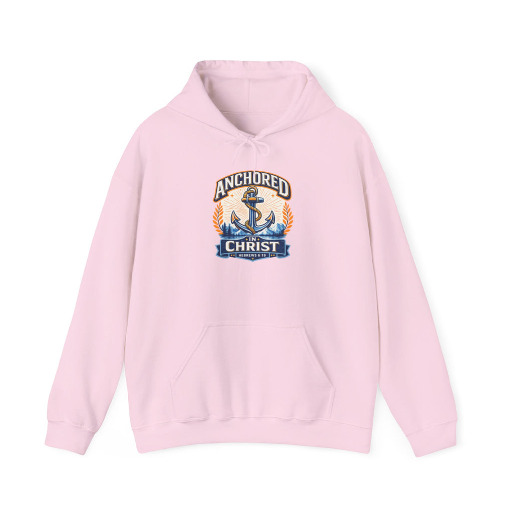 Mens Anchored in Christ Hoodie — Christian Anchor Faith Pullover