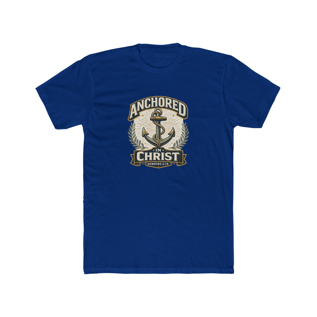 Mens Anchored In Christ Christian T-shirt Faith Inspired| Wearing your Faith