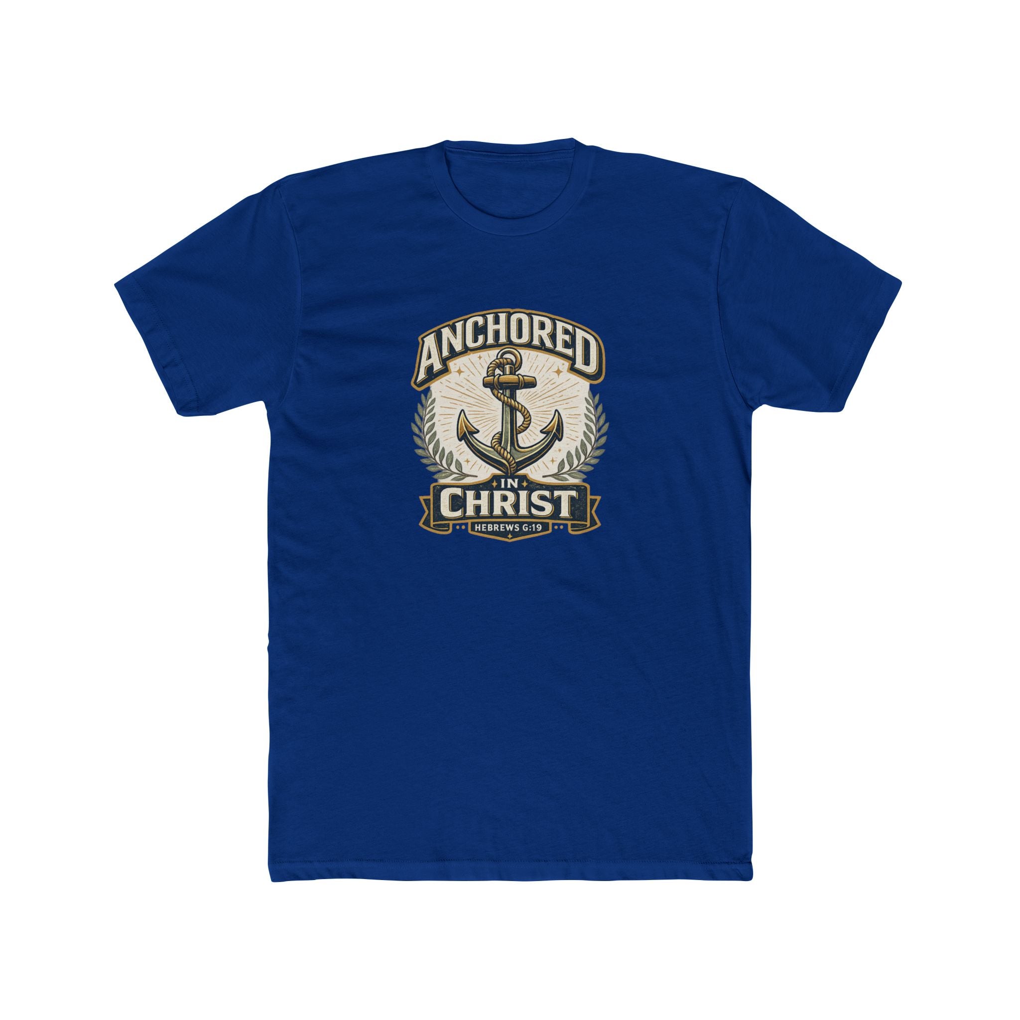 Mens Anchored In Christ Christian T-shirt Faith Inspired| Wearing your Faith