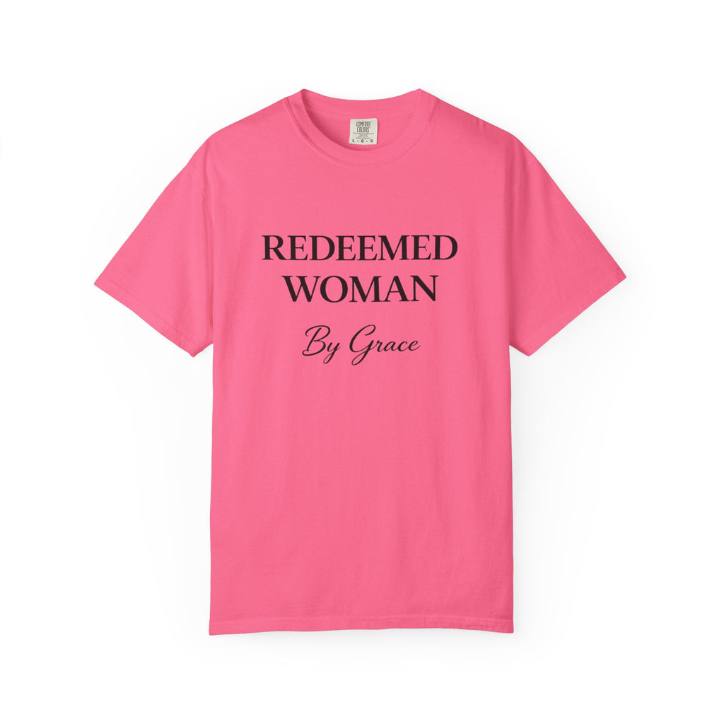 Redeemed Woman T-Shirt — "By Grace" Christian Faith Tee