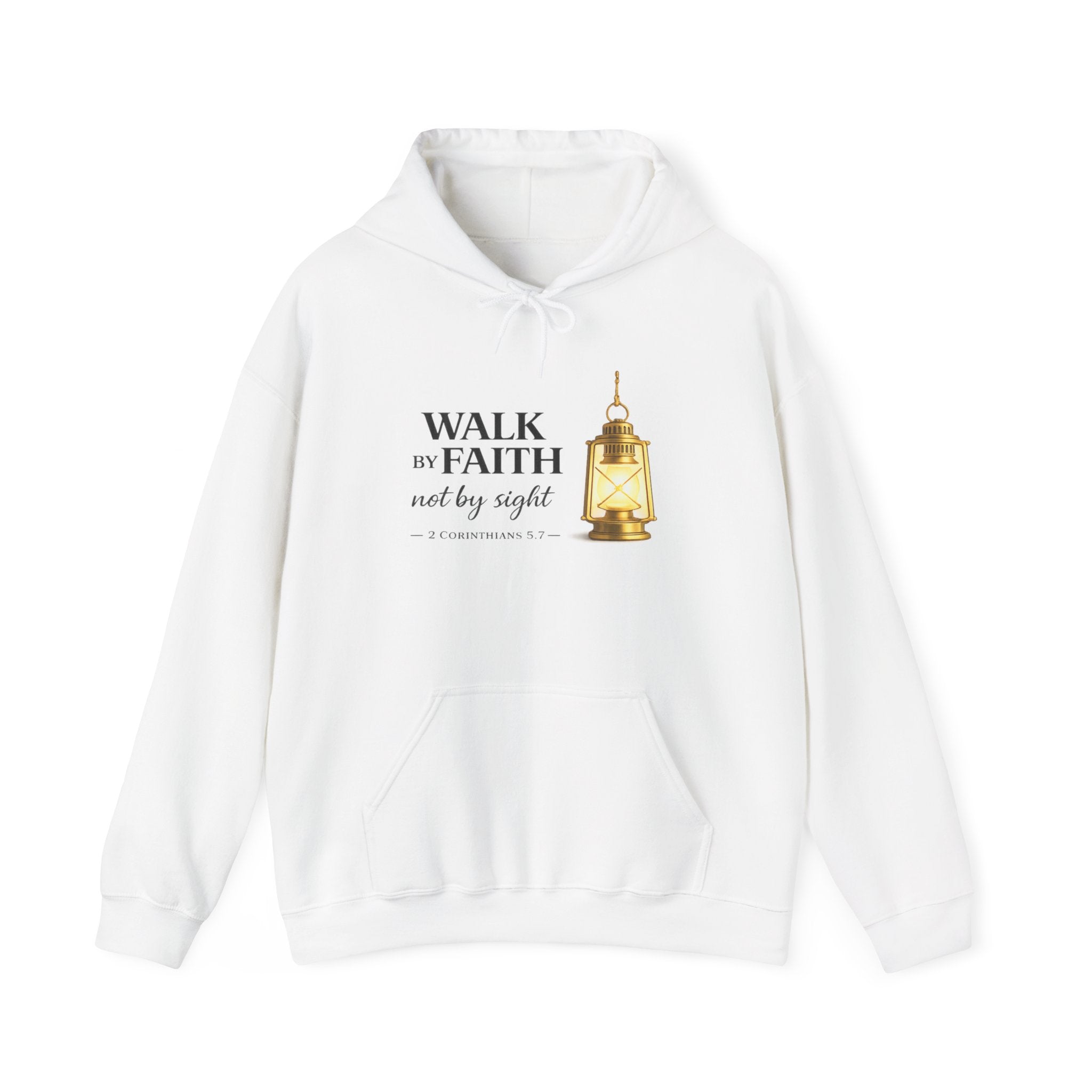 Womens Faith Lantern Hoodie  "Walk by Faith, not by sight" Christian Prayer Sweatshirt