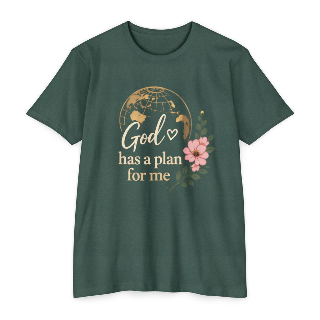 Inspirational Faith T-Shirt — "God Has a Plan for Me" Floral Tee