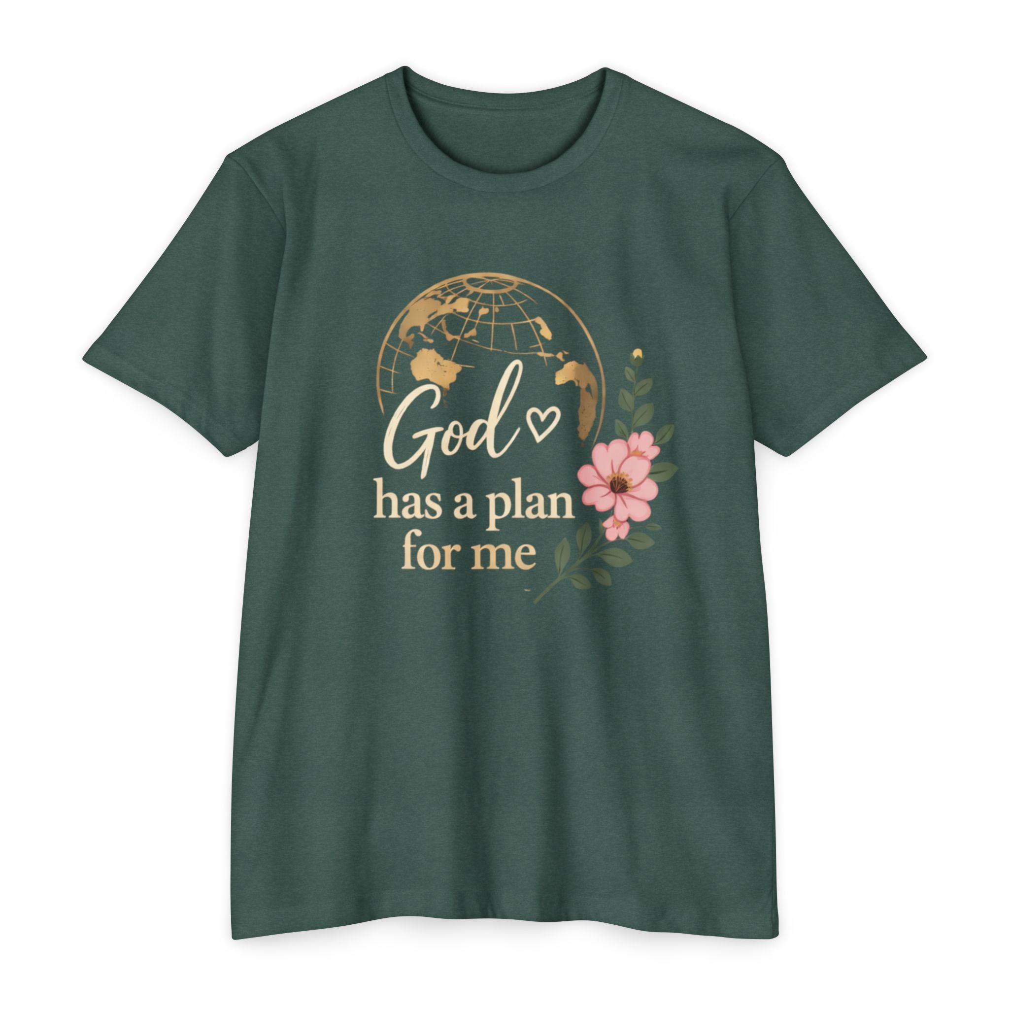 Inspirational Faith T-Shirt — "God Has a Plan for Me" Floral Tee