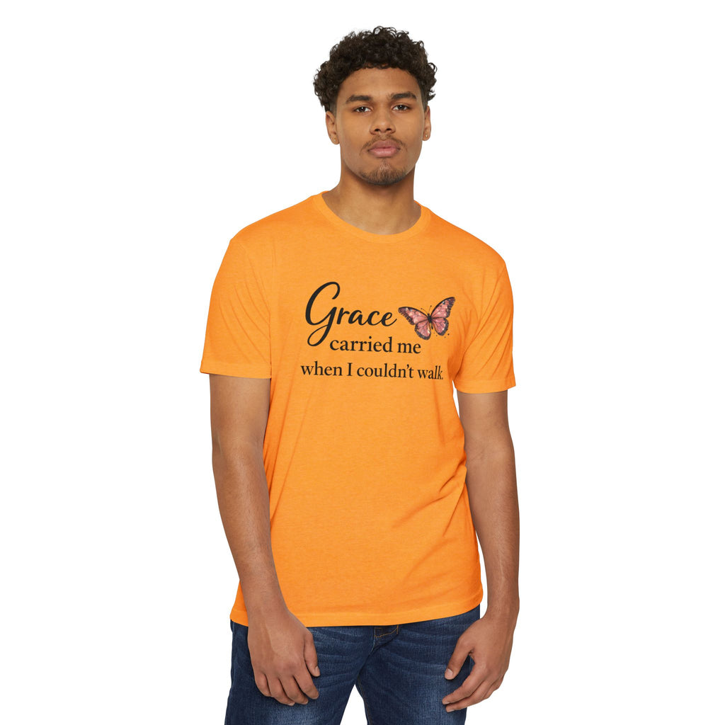 Grace Carried Me T-Shirt — Inspirational Butterfly Faith Tee