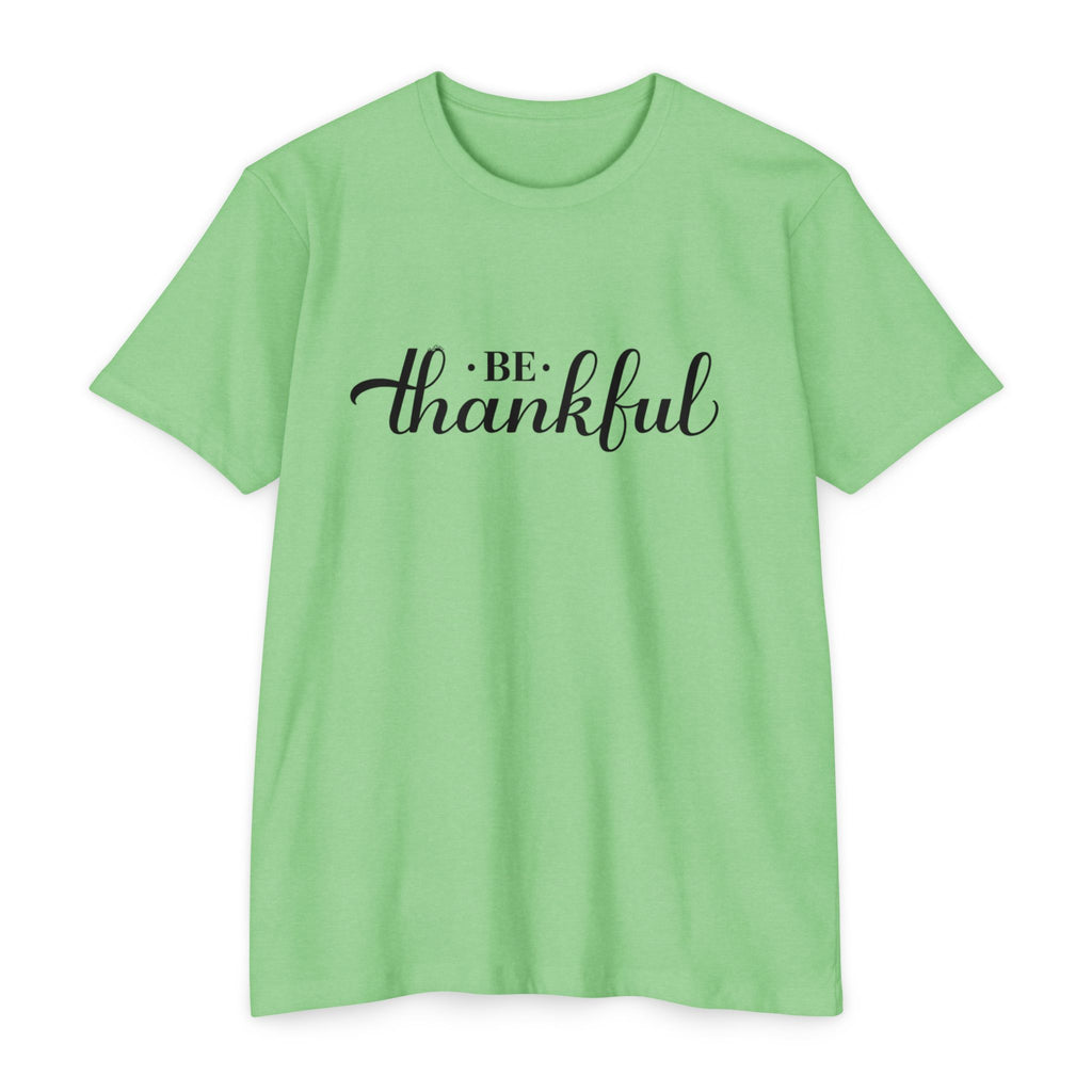 Womens Be Thankful script typography T-Shirt | Thanksgiving gratitude tee
