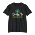 Womens Give Him a Try cross design T-Shirt | Christian faith shirt