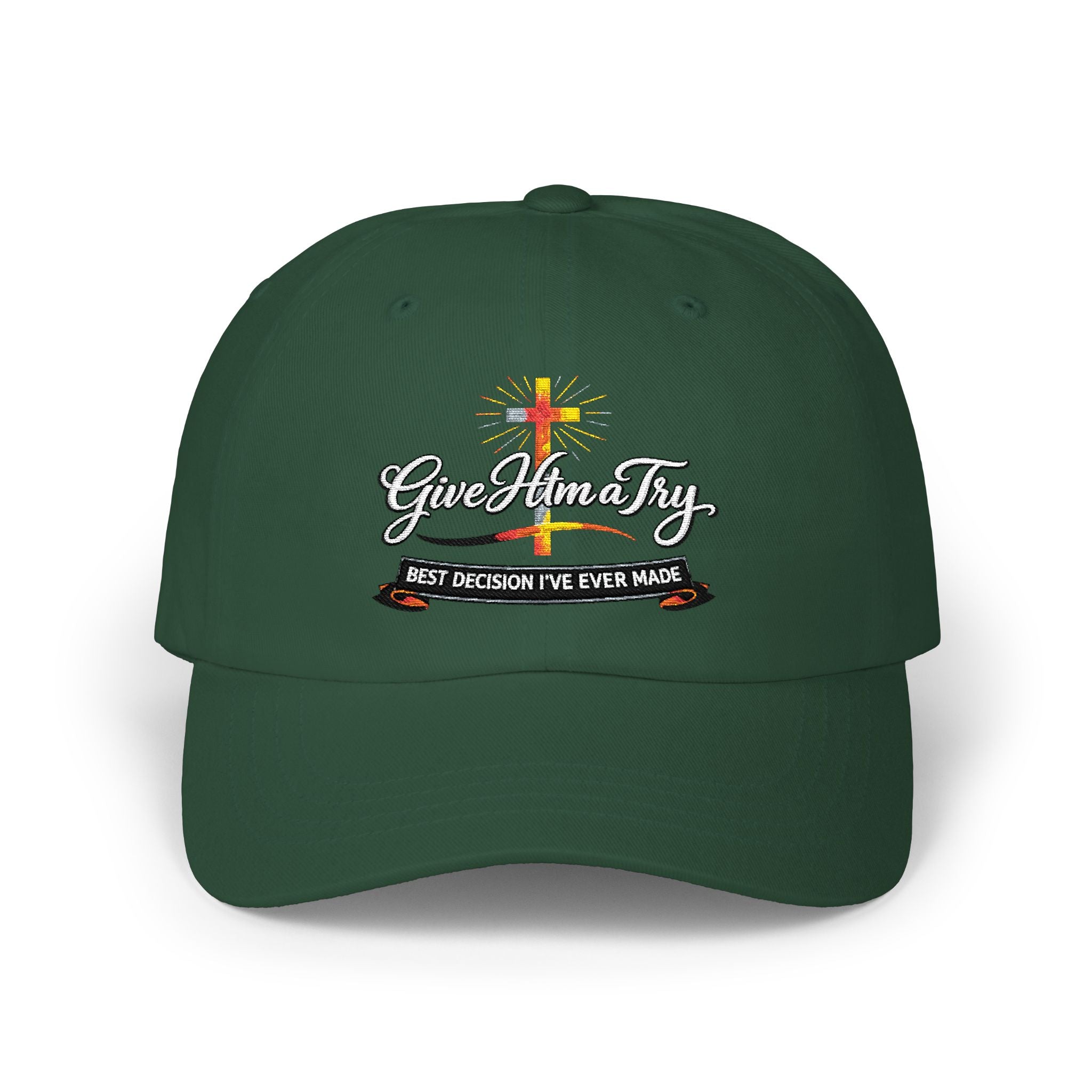 Classic Dad Cap  'God Mom Dad' Cross Embroidered Hat