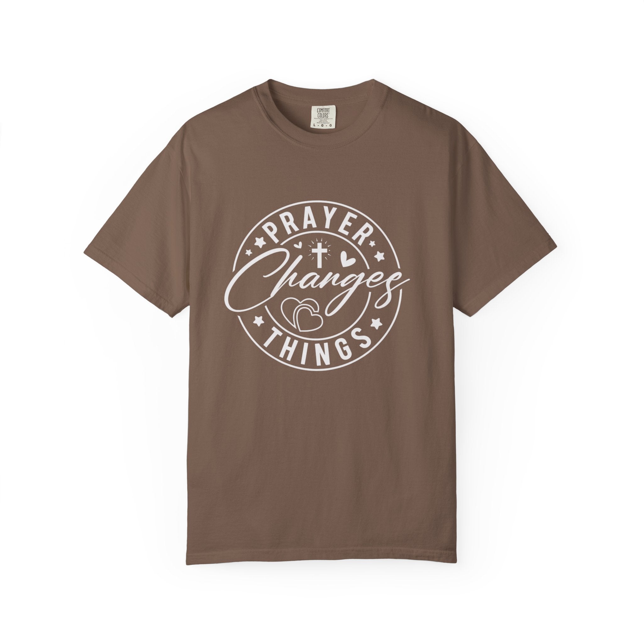 Prayer Changes Lives T-Shirt — Subtle Embossed Faith Graphic