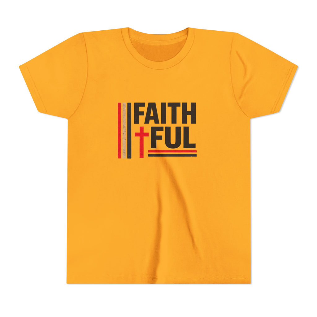 Boys Faithful Youth Tee — Christian Kids Shirt with Cross Graphic