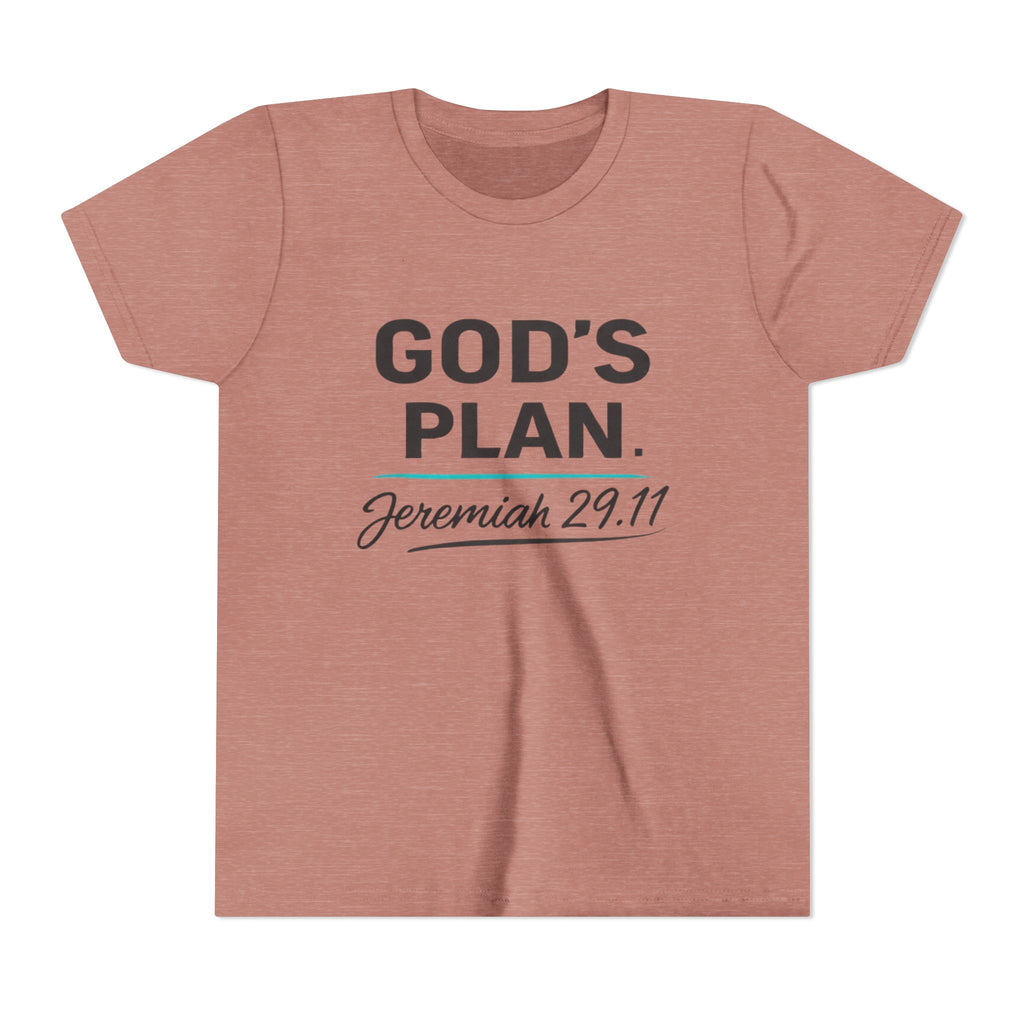 Youth Tee — "God's Plan" Jeremiah 29:11 Christian Faith Shirt