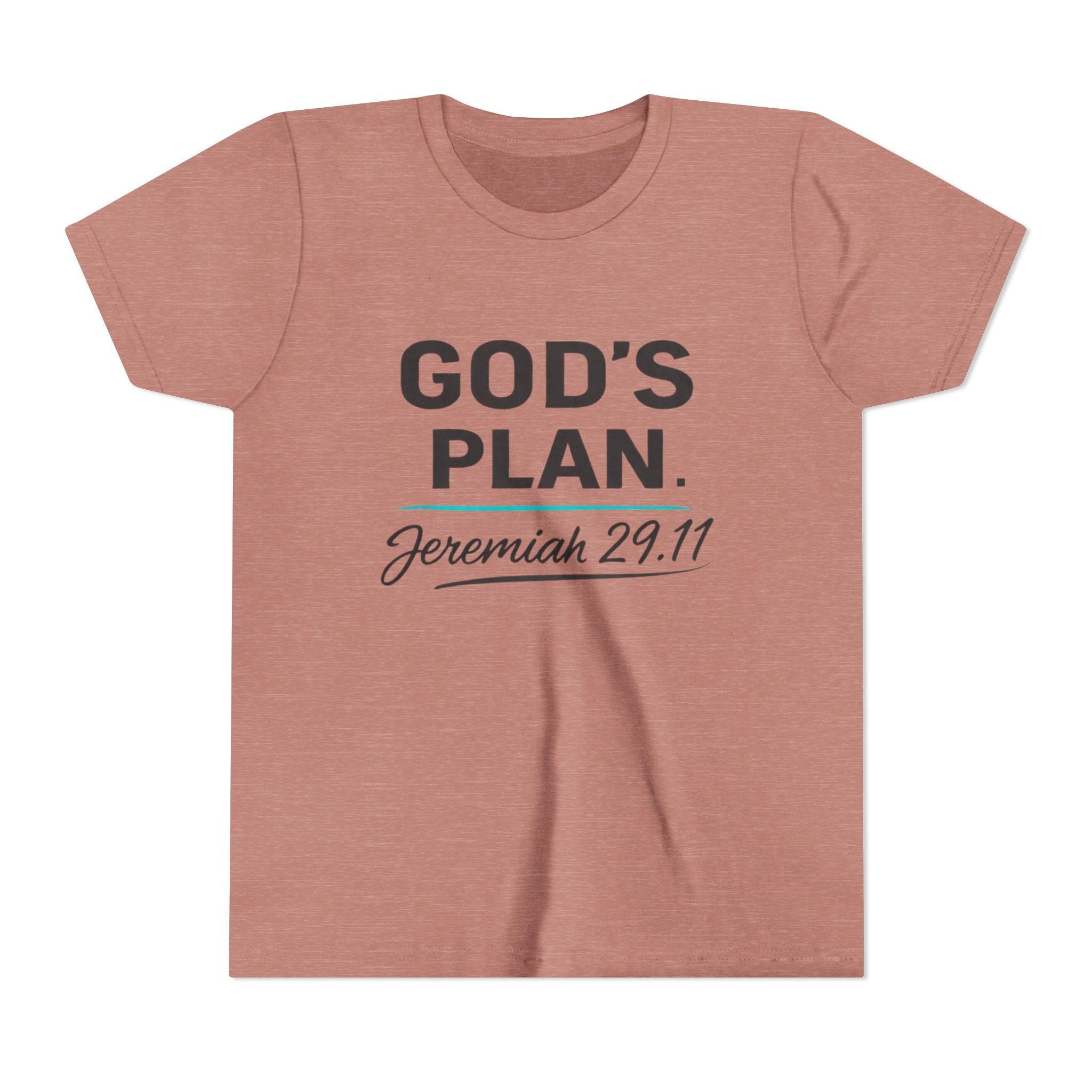 Youth Tee — "God's Plan" Jeremiah 29:11 Christian Faith Shirt