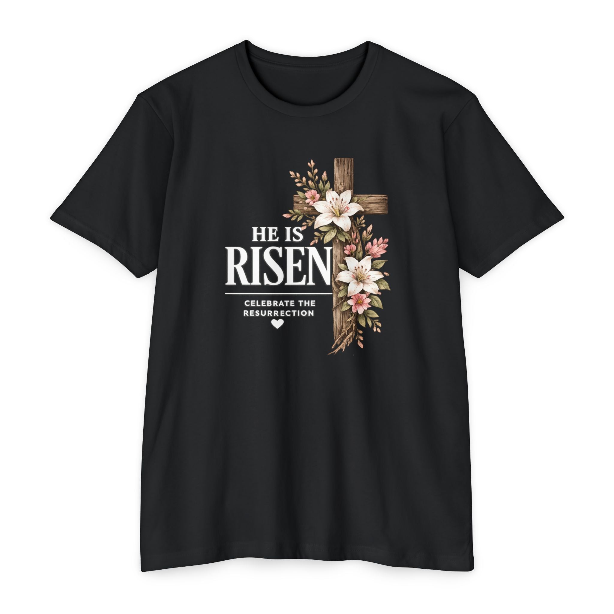 Womens He Is Risen crown of thorns T-Shirt | Resurrection Easter Christian Tee