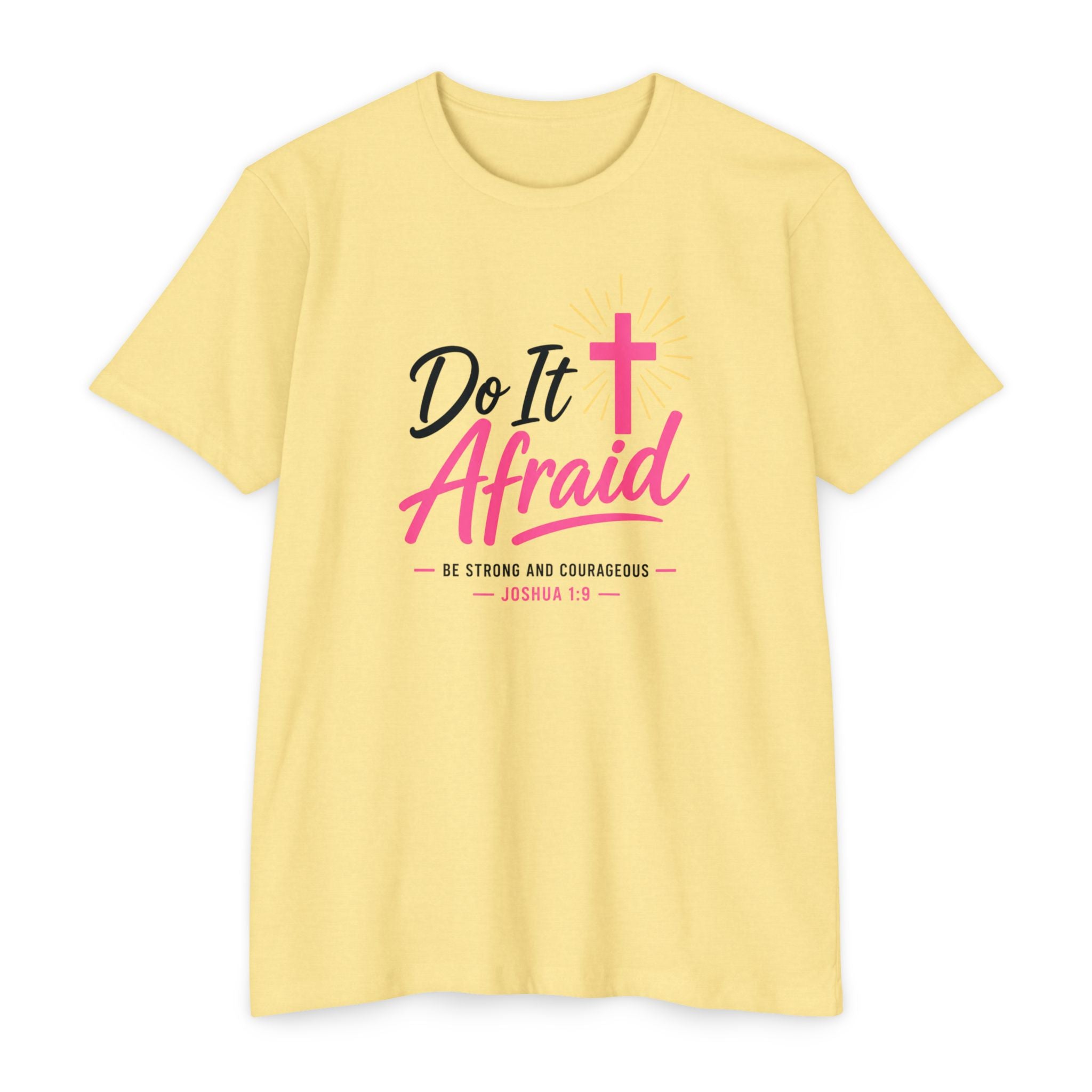 Womens "Do It Afraid" Cross T-Shirt | Inspirational Christian Faith Shirt