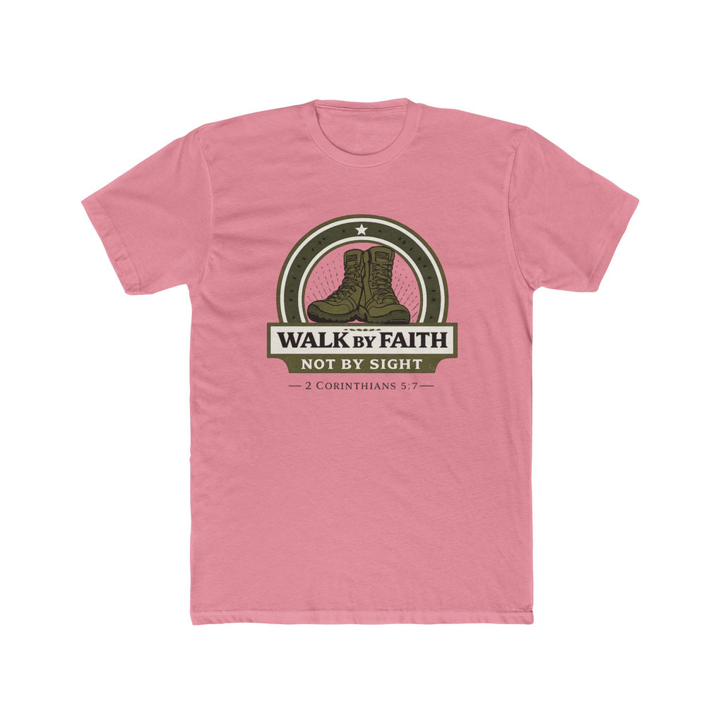 Walk By Faith boots graphic Tee | Christian scripture apparel, 2 Corinthians quote