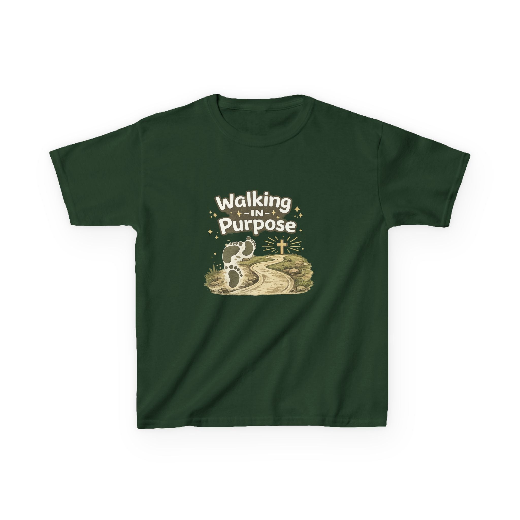 Kids Tee — "Walking in Purpose" Inspirational Christian Kids T-Shirt