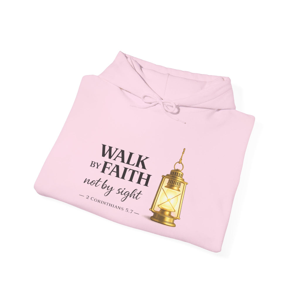 Womens Faith Lantern Hoodie  "Walk by Faith, not by sight" Christian Prayer Sweatshirt