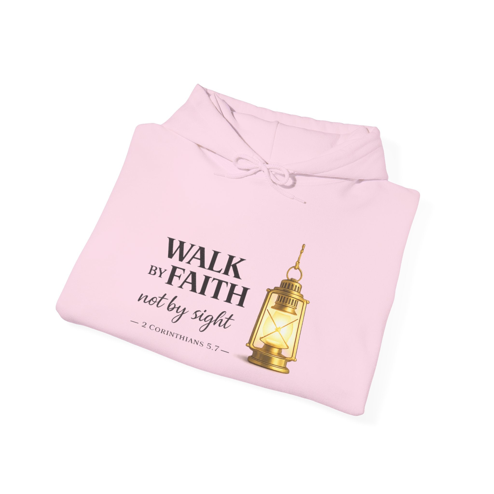 Womens Faith Lantern Hoodie  "Walk by Faith, not by sight" Christian Prayer Sweatshirt