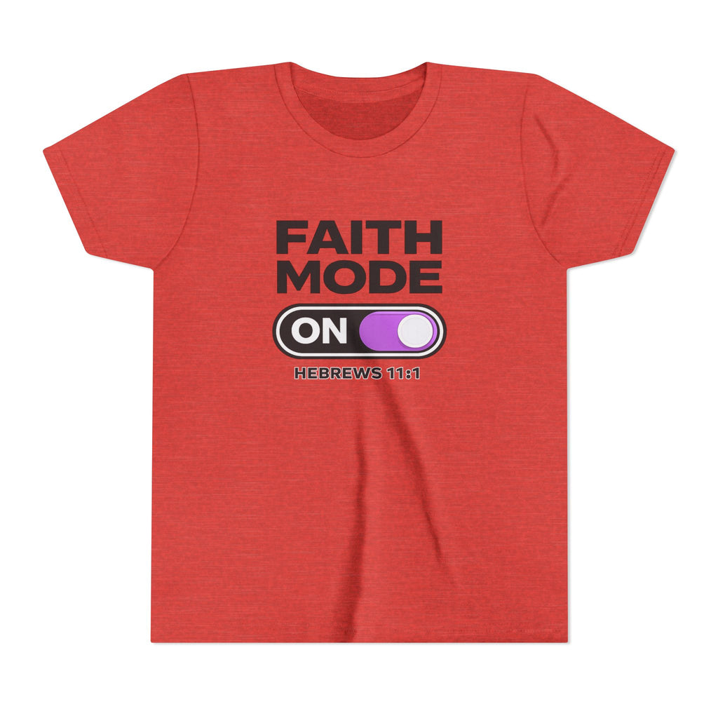 Faith Mode On Youth Tee — Hebrews 11:1 Christian Kids Shirt