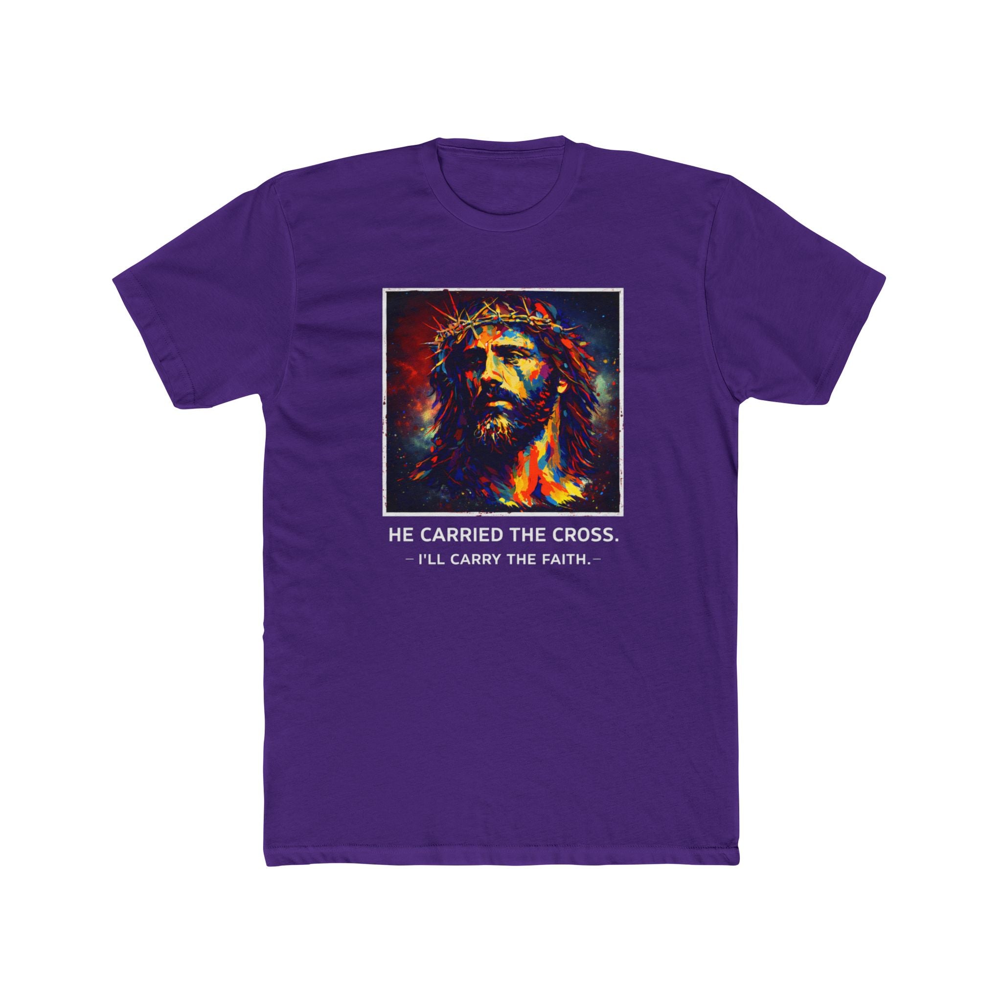 Mens 'He Carried the Cross, I'll Carry the Faith' Graphic Tee