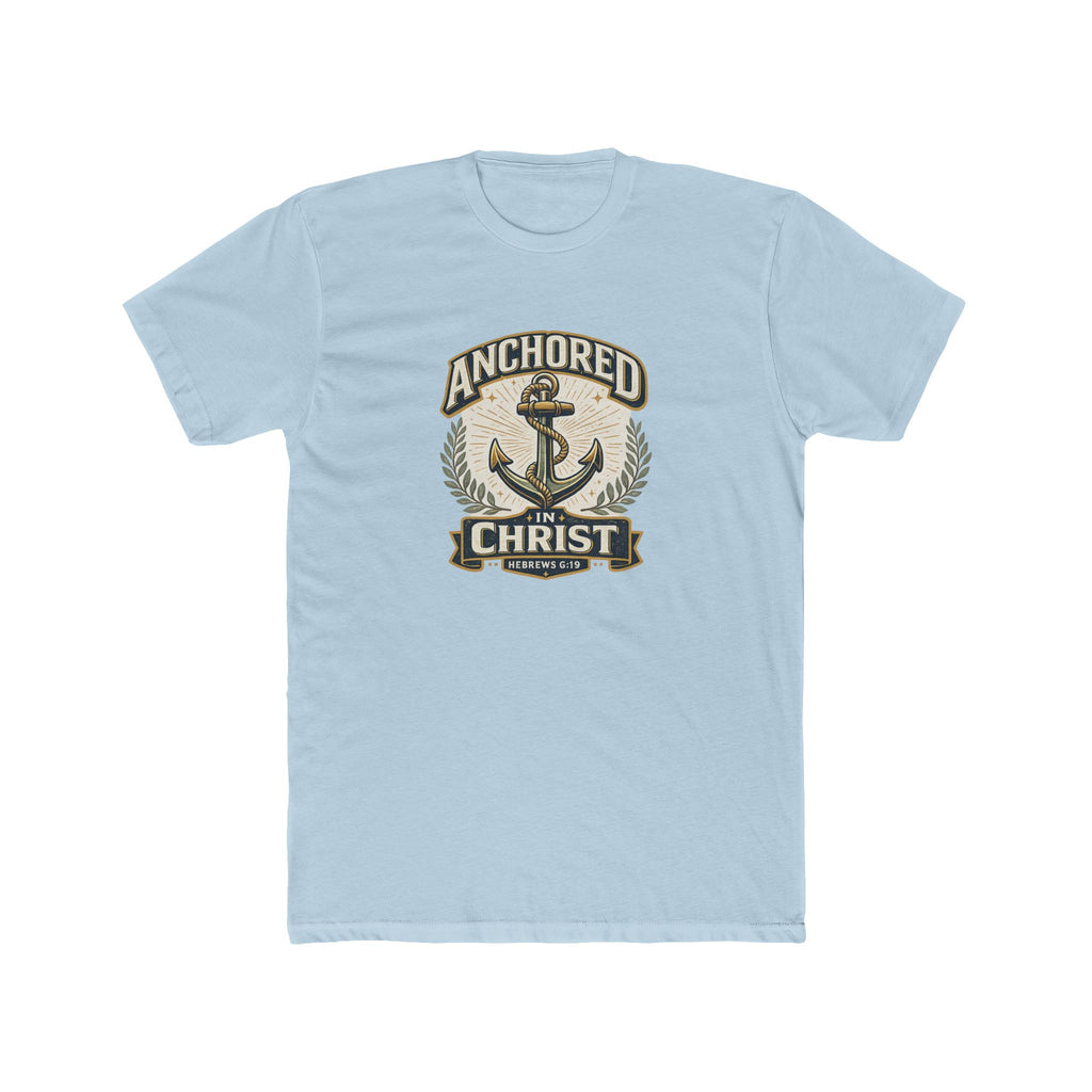 Mens Anchored In Christ Christian T-shirt Faith Inspired| Wearing your Faith