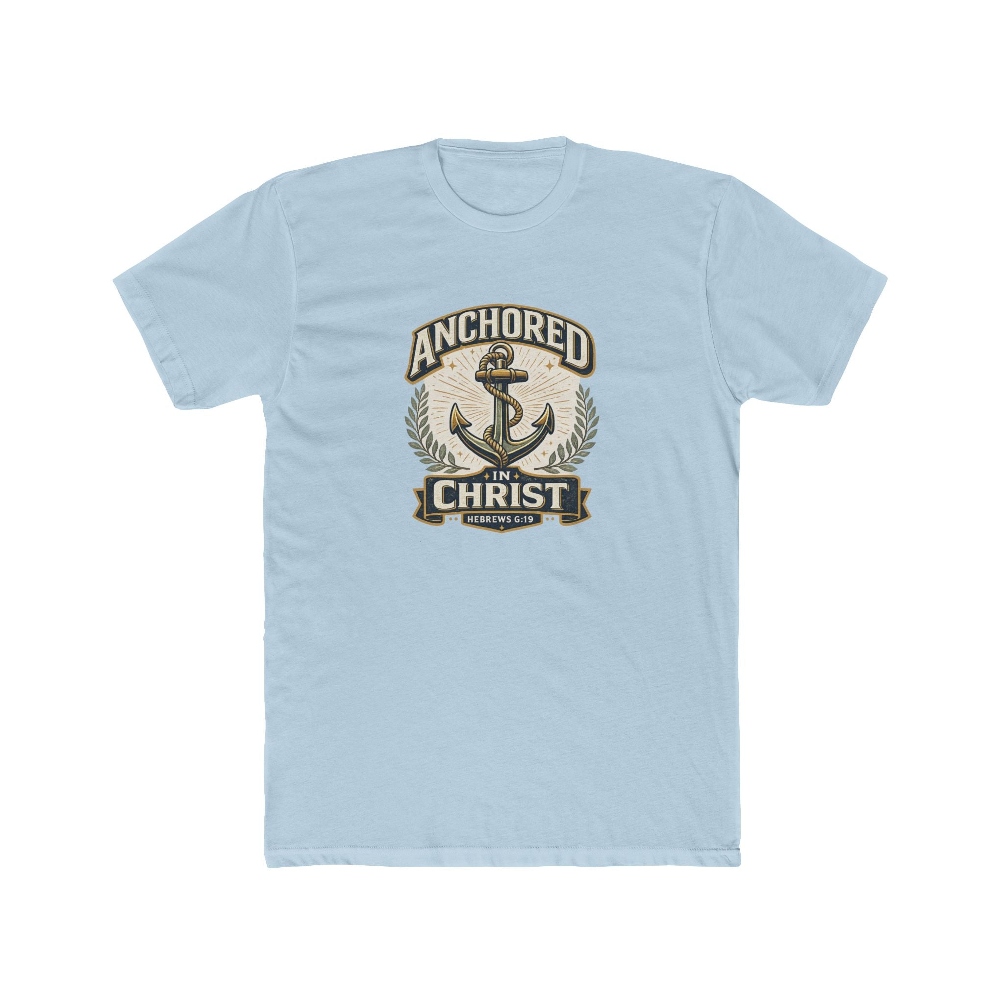 Mens Anchored In Christ Christian T-shirt Faith Inspired| Wearing your Faith