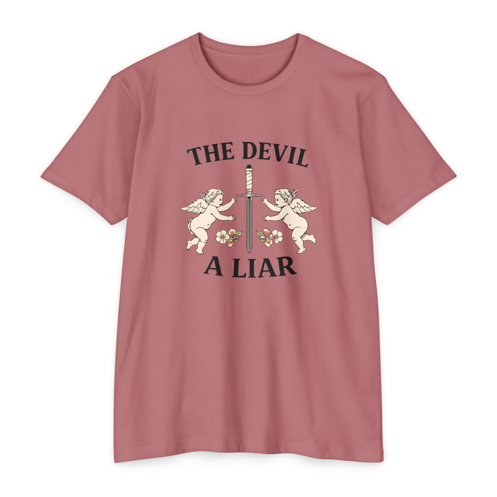 The Devil A Liar T-Shirt — Vintage Angel Sword Graphic Tee