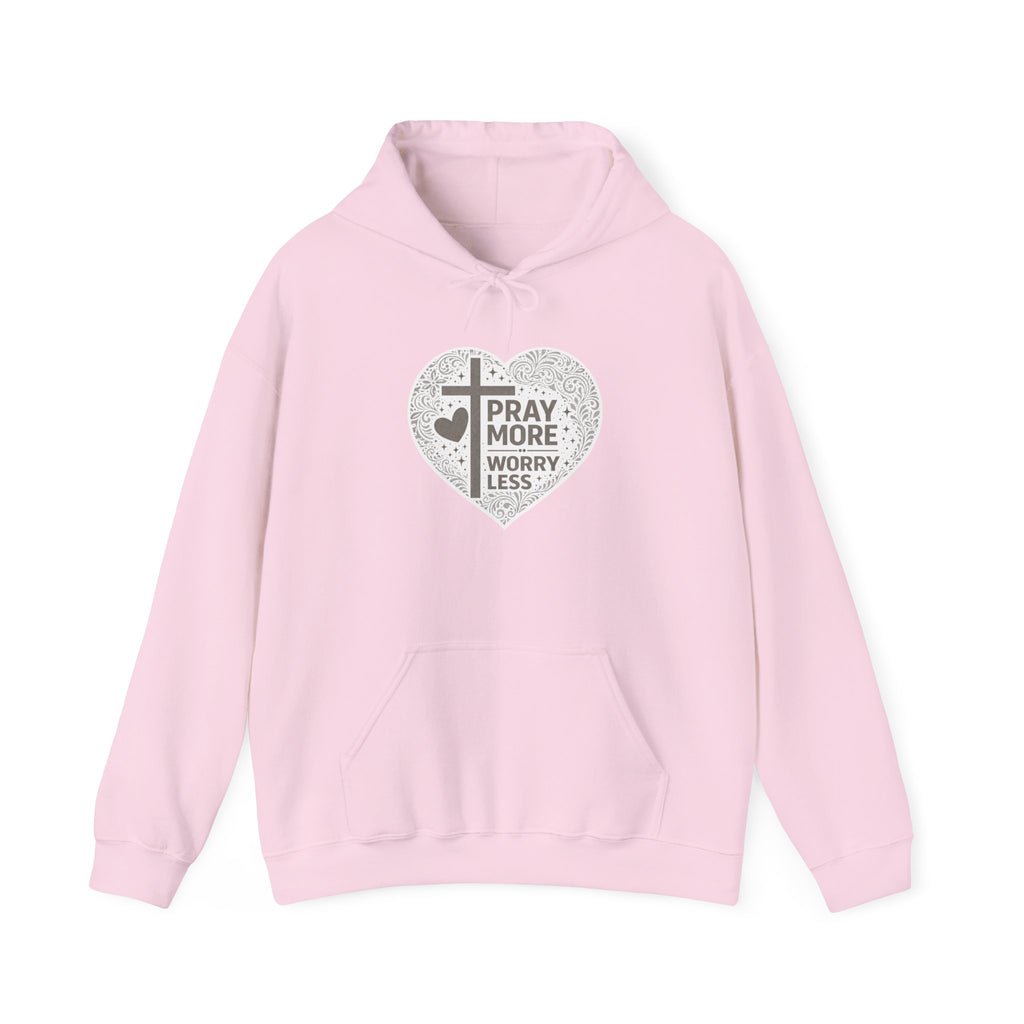 Womens "Pray More Worry Less" Heavy Blend™ Hooded Sweatshirt