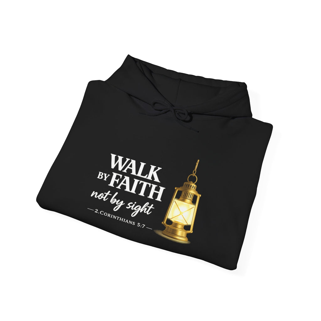 Womens Faith Lantern Hoodie  "Walk by Faith, not by sight" Christian Prayer Sweatshirt