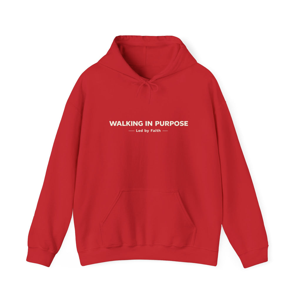 Mens "Walking in Purpose" Hoodie — Minimal Inspirational Christian Sweatshirt