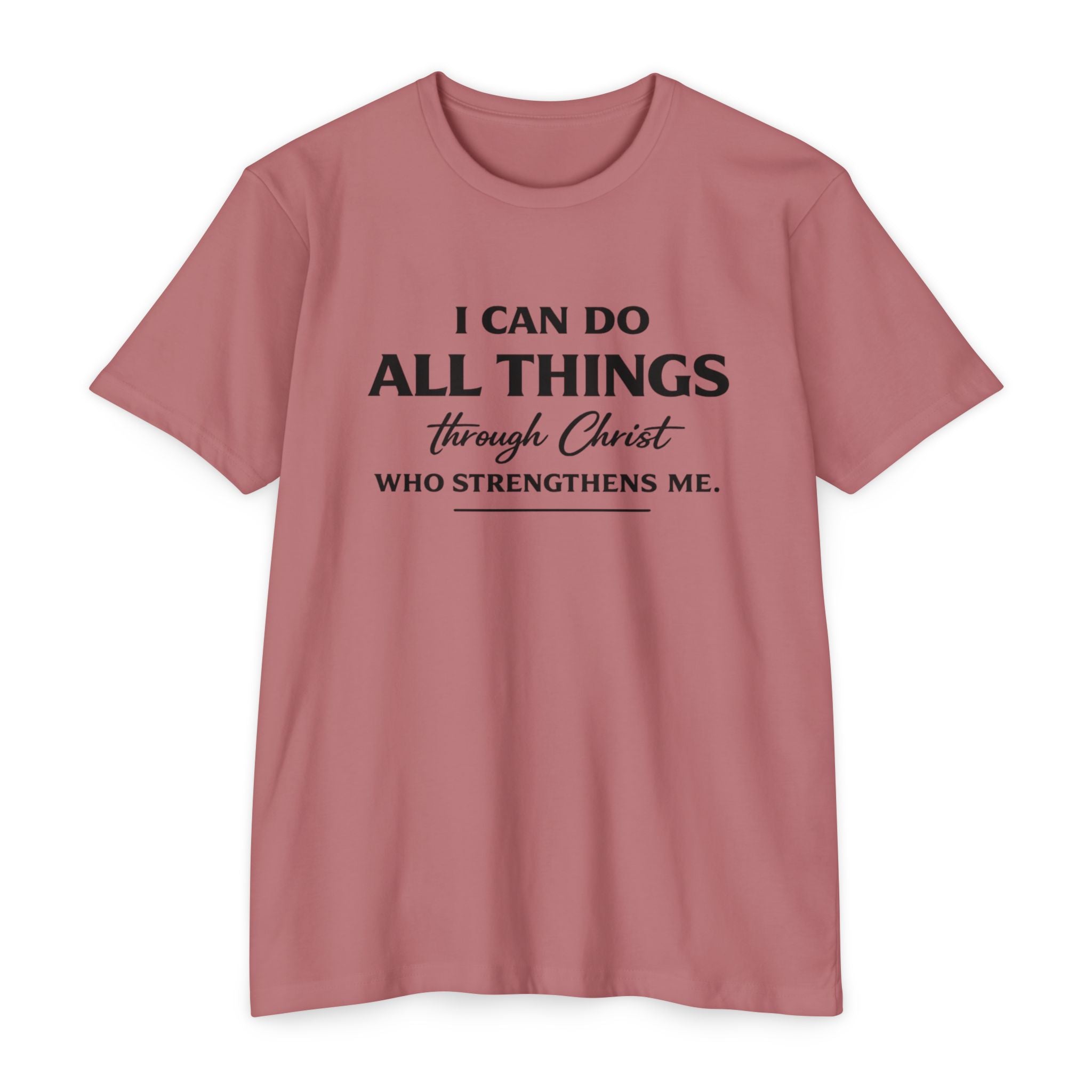 Womens "I Can Do All Things" Christian Scripture Tee
