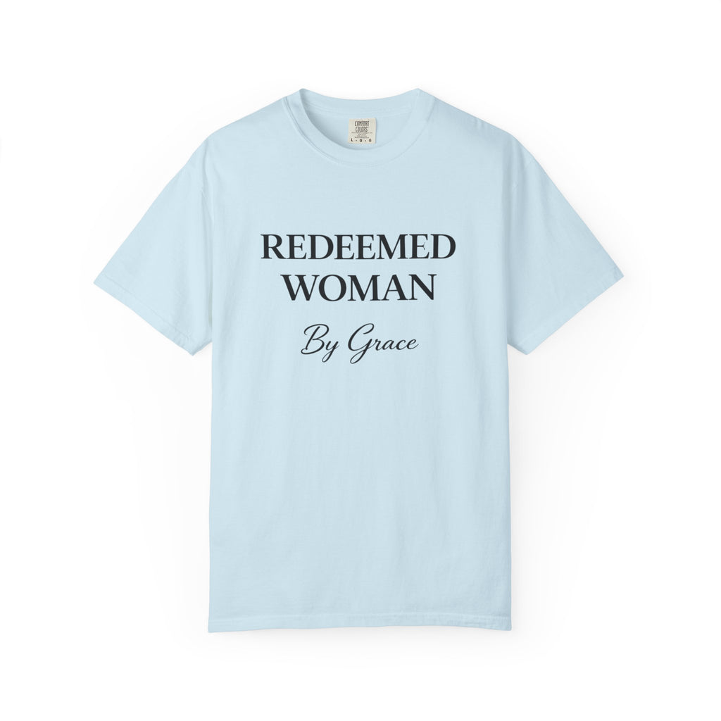Redeemed Woman T-Shirt — "By Grace" Christian Faith Tee