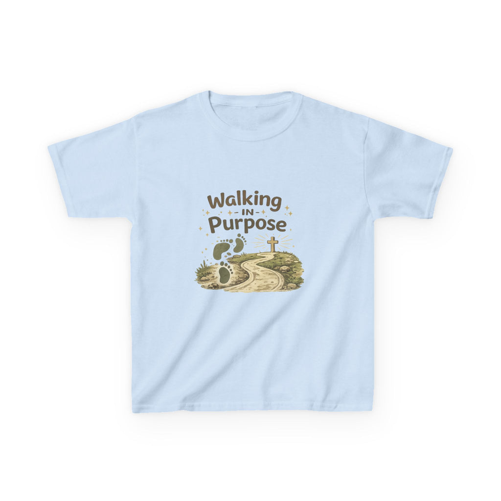 Kids Tee — "Walking in Purpose" Inspirational Christian Kids T-Shirt