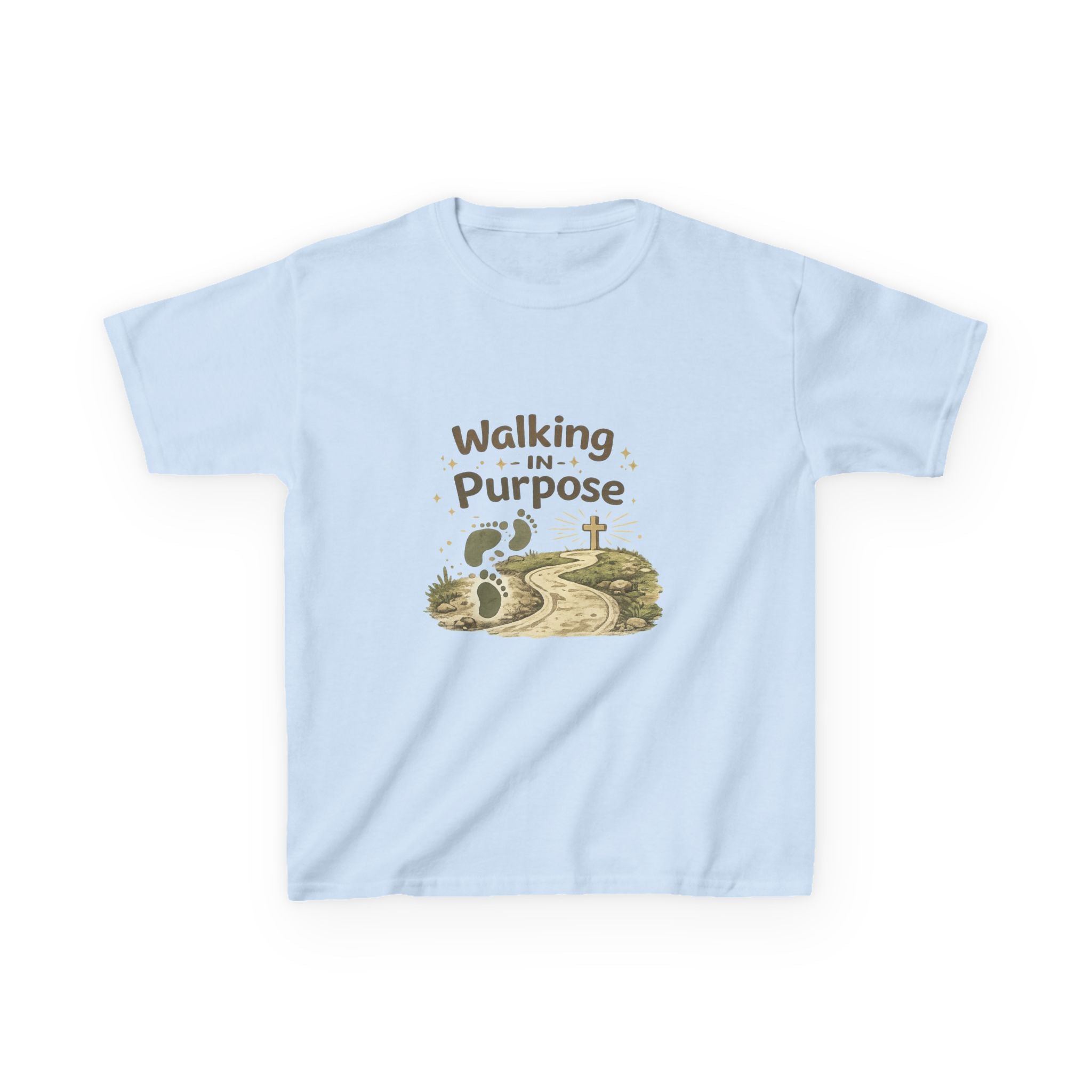 Kids Tee — "Walking in Purpose" Inspirational Christian Kids T-Shirt