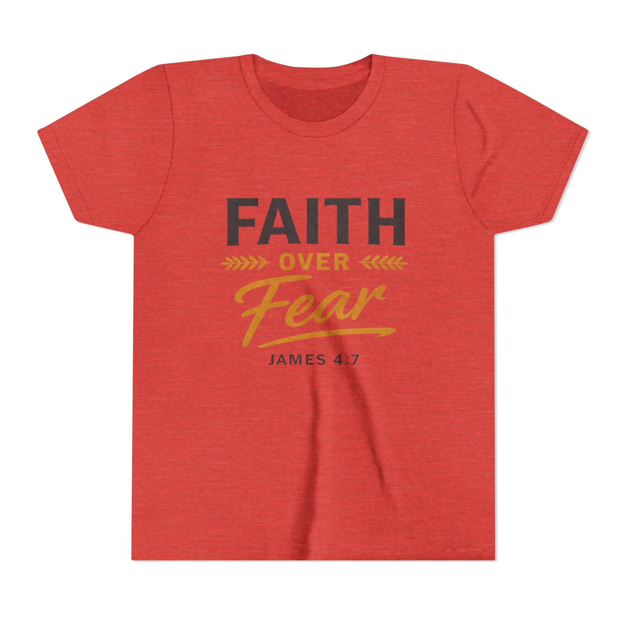 Faith Over Fear Youth Tee | James 4:7 Christian Kids Shirt