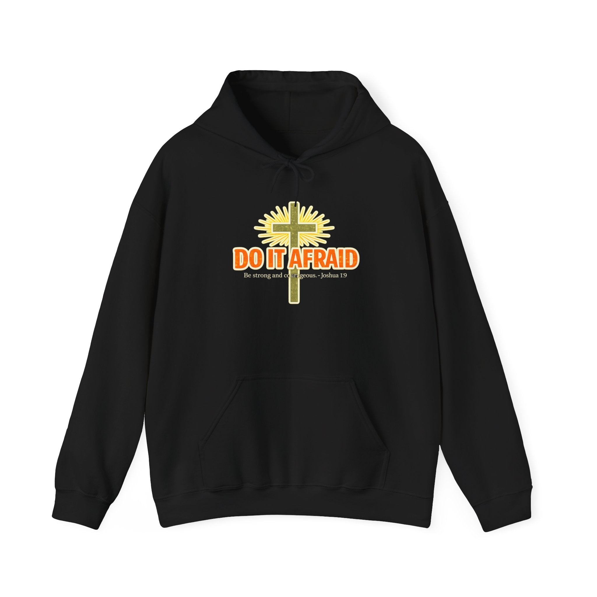 Mens Do It Afraid Cross Hoodie — Christian Encouragement Pullover