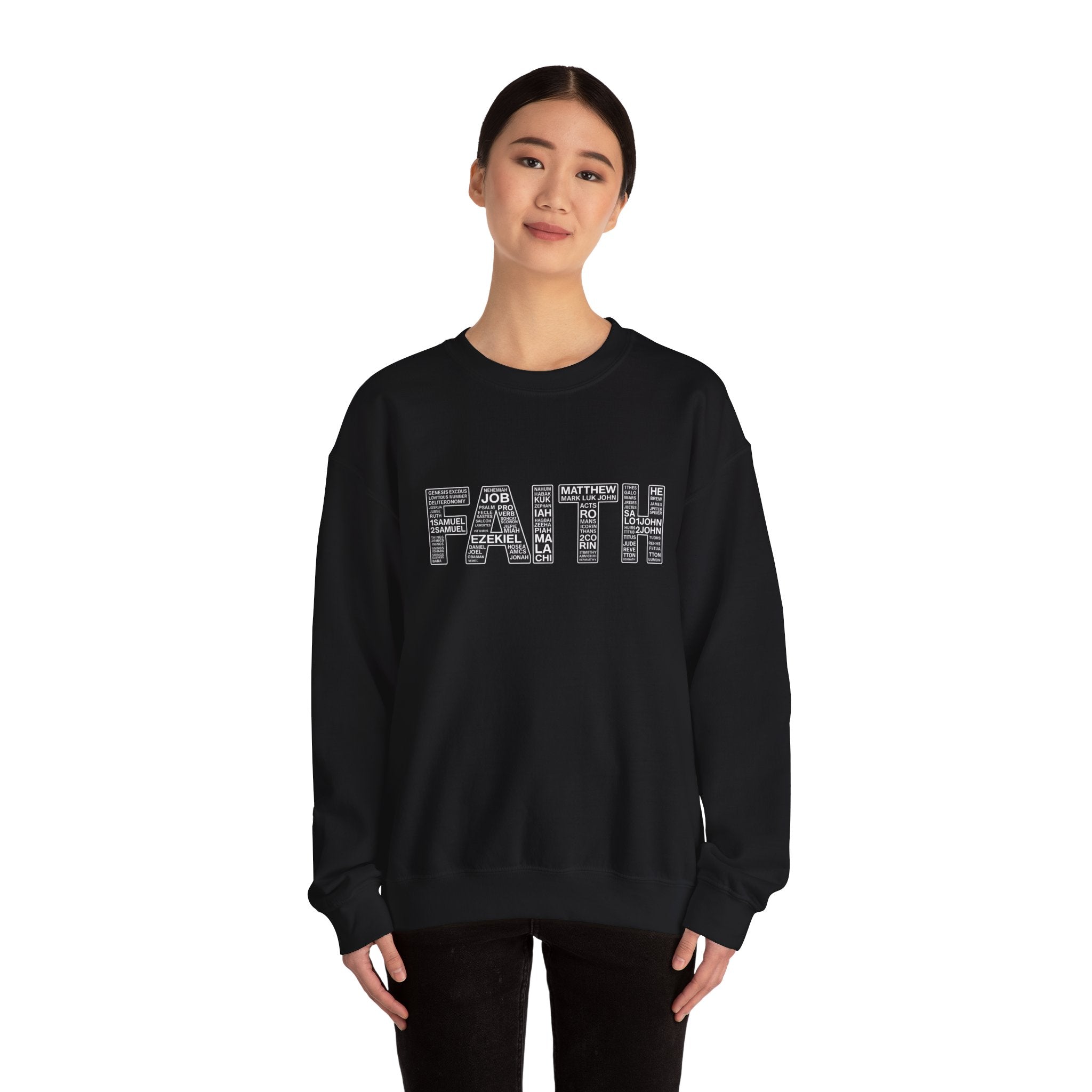 Womens Faith Graphic Sweatshirt  Inspirational Faith Crewneck