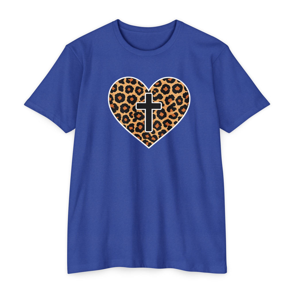 Womens  Heart with Cross T-shirt | Christian Faith