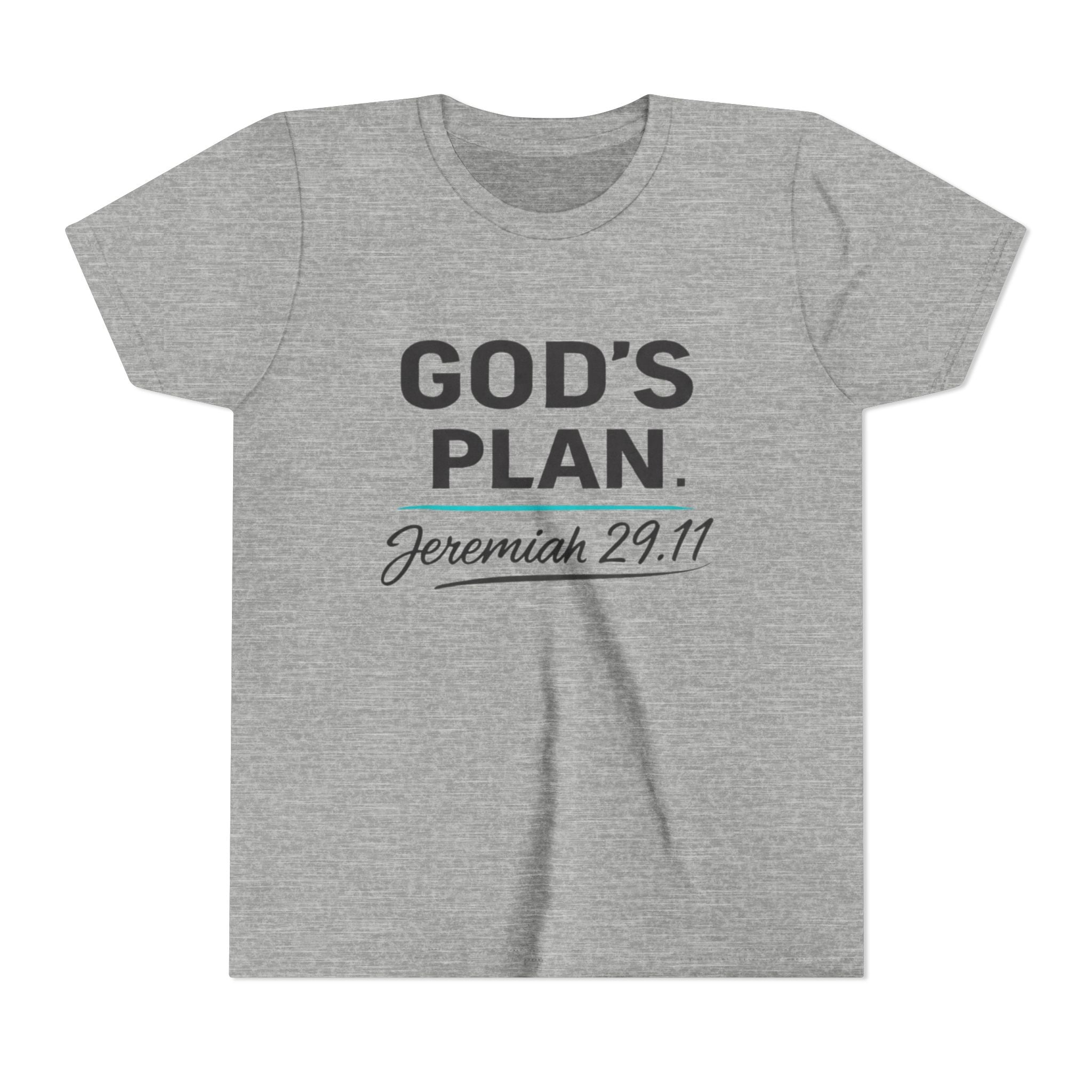 Youth Tee — "God's Plan" Jeremiah 29:11 Christian Faith Shirt