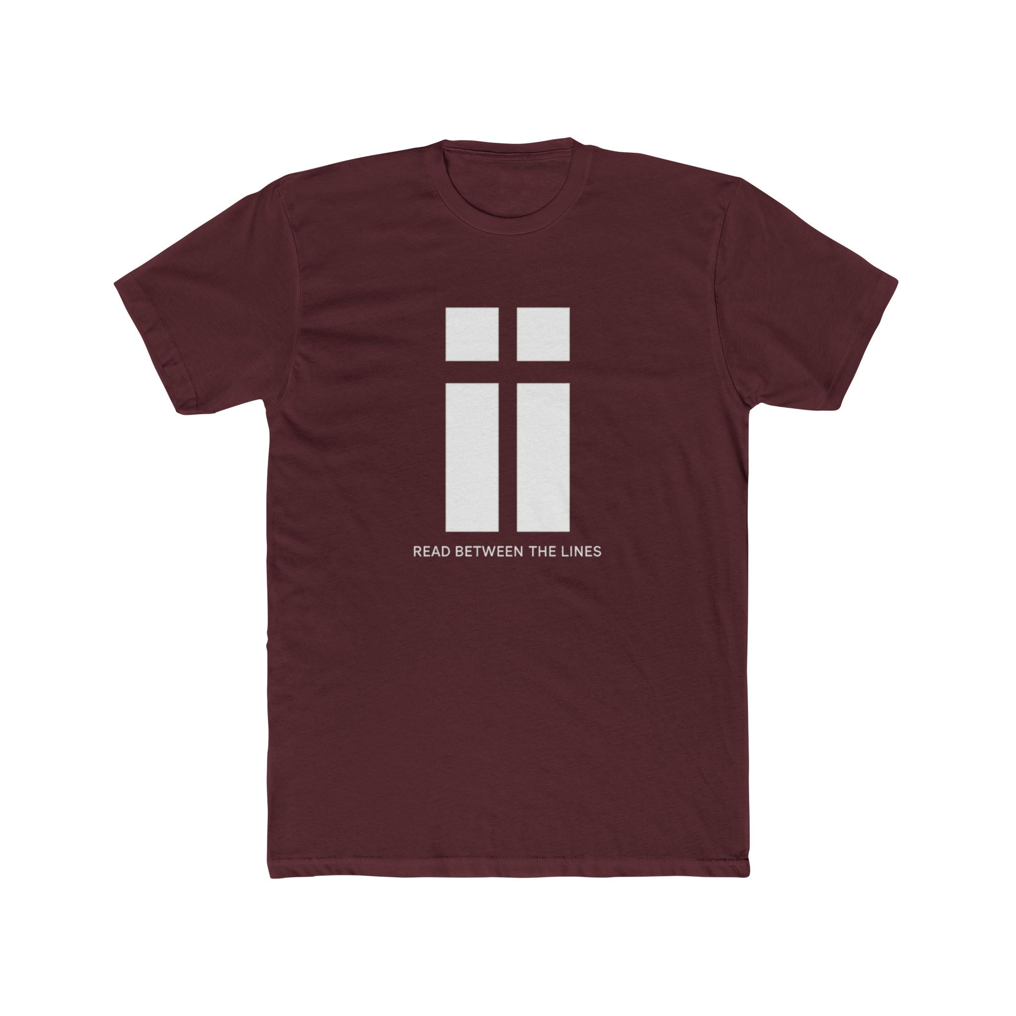 Read Between the Lines graphic Tee | Minimalist Cross Design