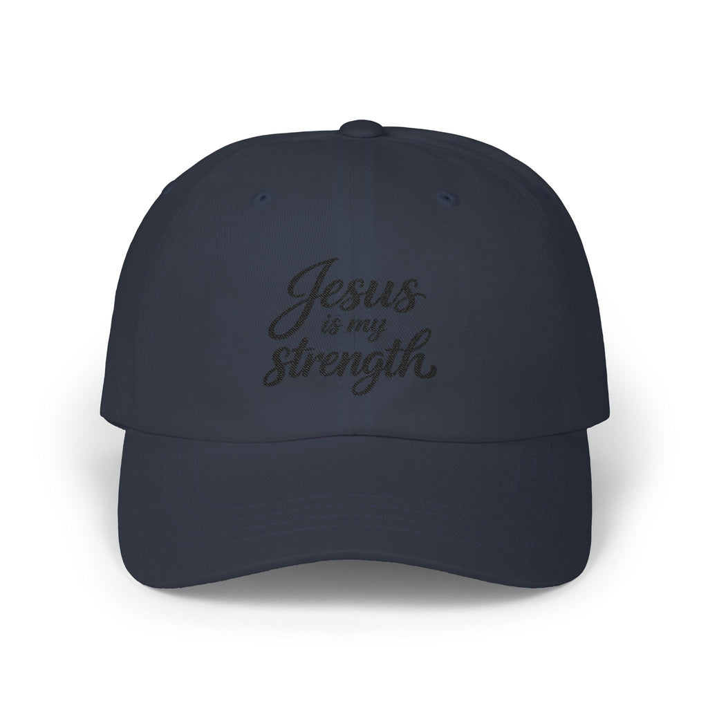 Jesus Is My Strength Dad Cap — Embroidered Christian Baseball Hat
