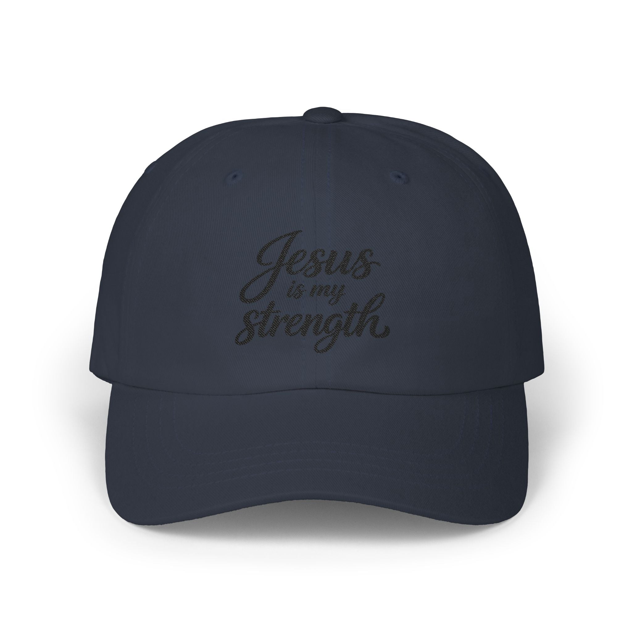 Jesus Is My Strength Dad Cap — Embroidered Christian Baseball Hat