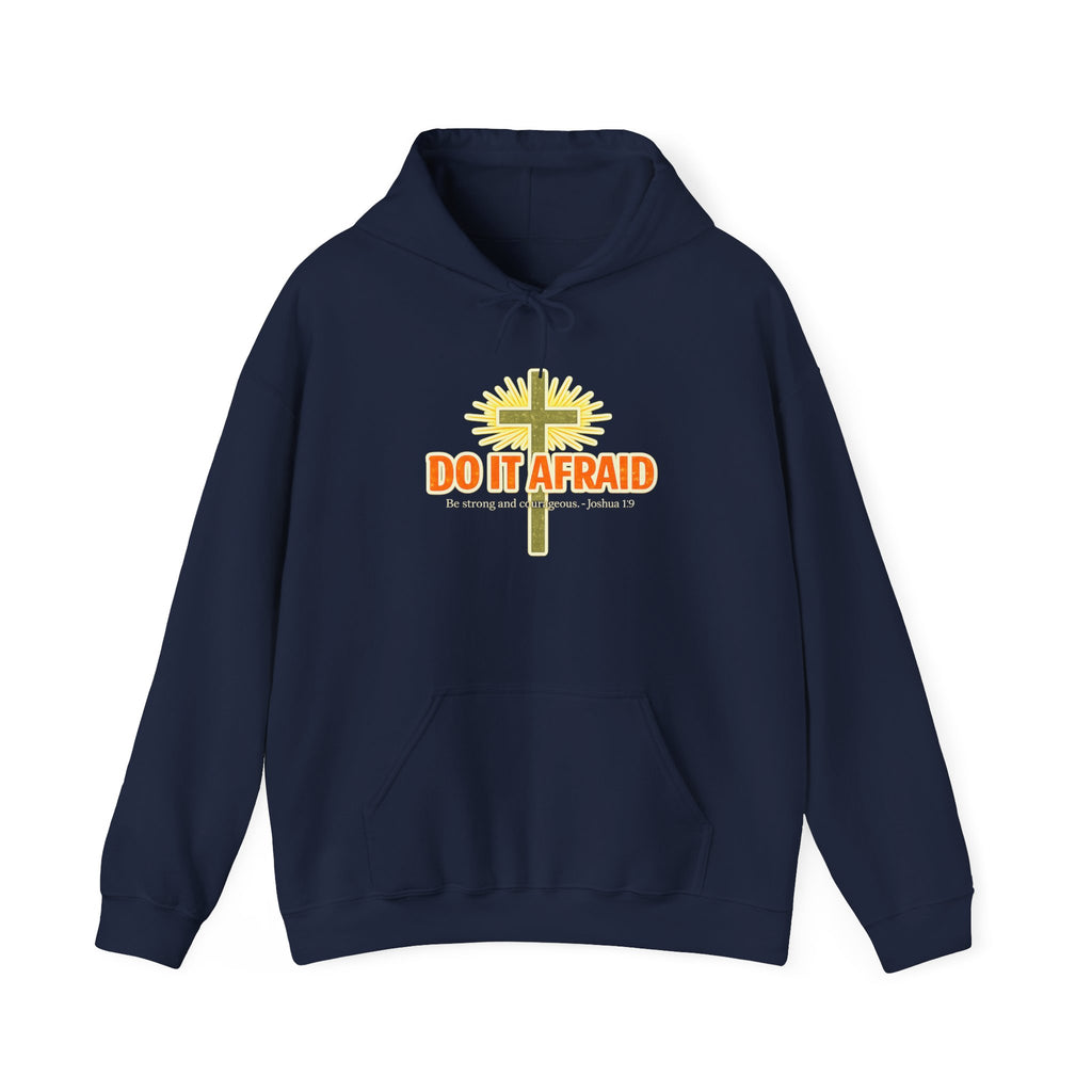 Mens Do It Afraid Cross Hoodie — Christian Encouragement Pullover