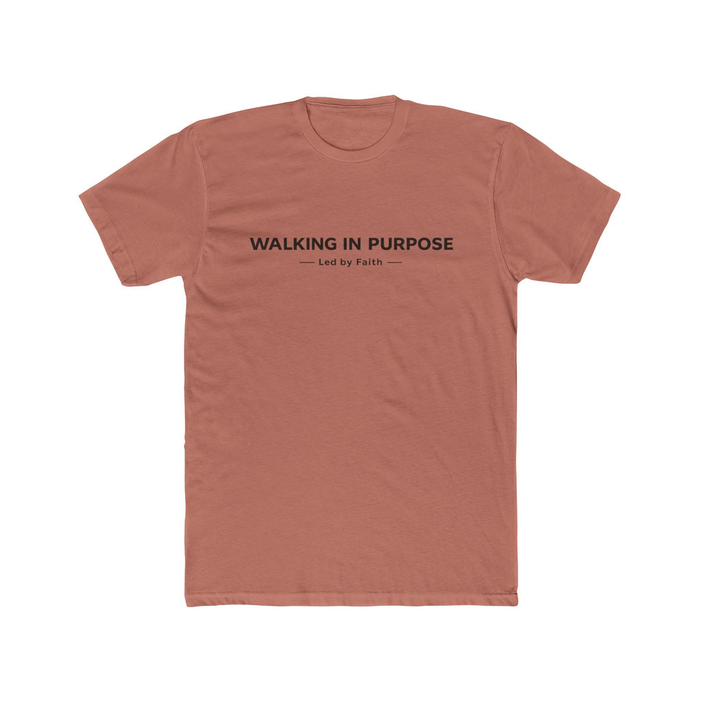 Walking in Purpose Led By Faith Cotton Tee Christian T-shirt Faith Inspired| Wearing your Faith