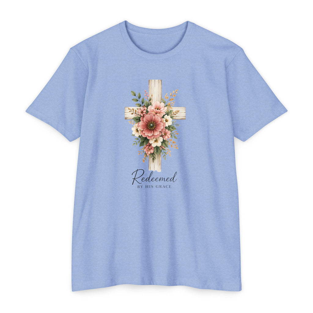 Womens Floral Cross Bouquet T-shirt | Botanical Flower Cross Graphic