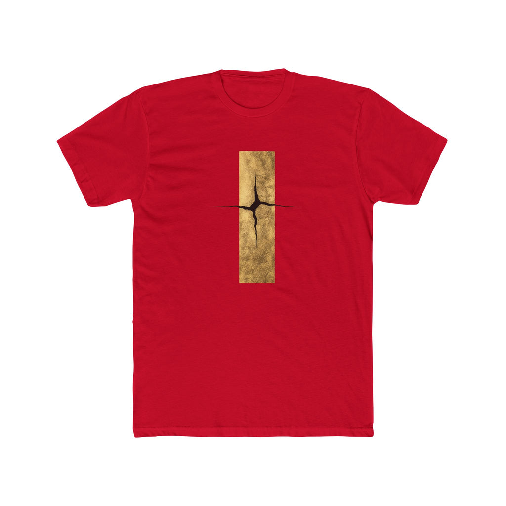 Cracked Gold Bar Tee | Minimal Abstract Vertical Design