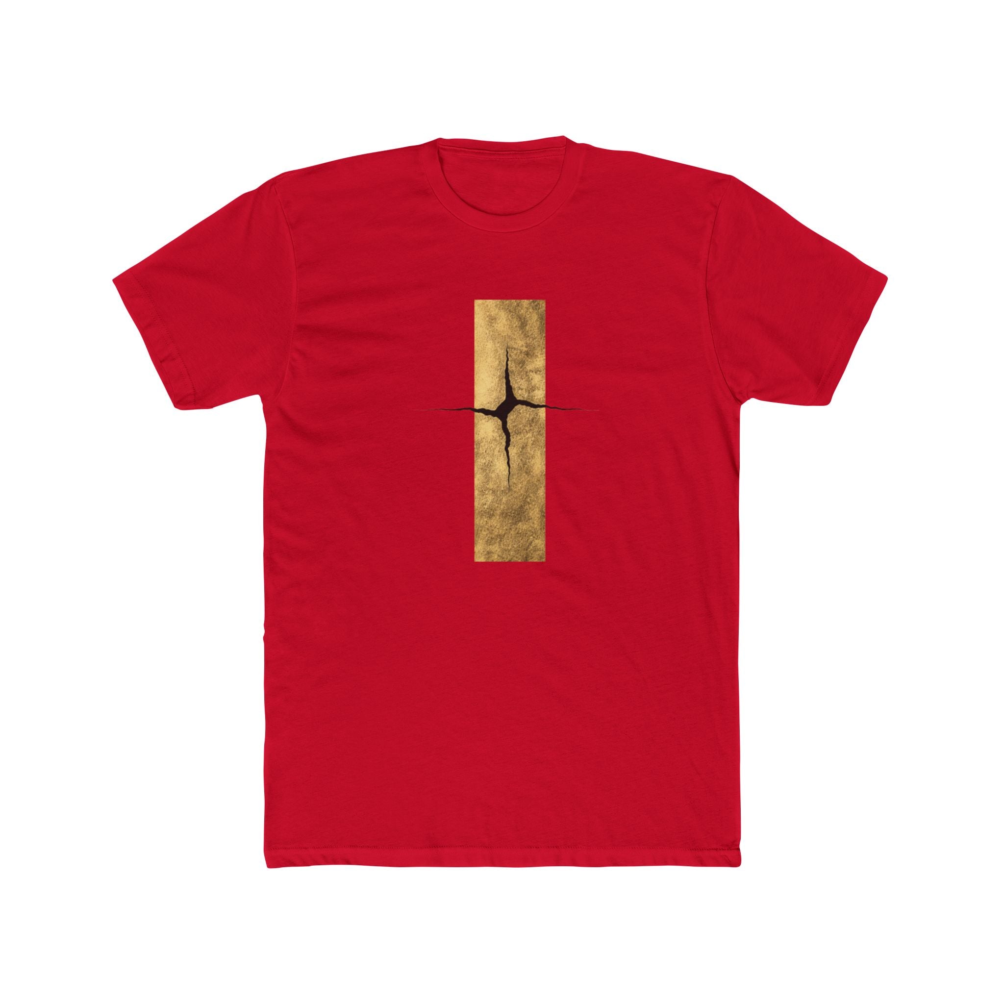 Cracked Gold Bar Tee | Minimal Abstract Vertical Design