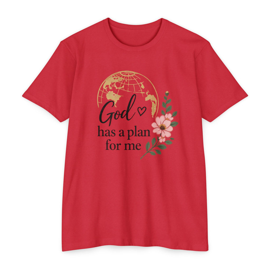 Inspirational Faith T-Shirt — "God Has a Plan for Me" Floral Tee